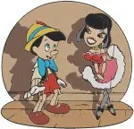 Pinocchio Classic Standing Poses And With Puppet Show Stage And Marionette - Filled Embroidery Design - 4900