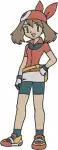 Pokemon Trainer May From Hoenn Region Various Standing And Action Poses - Filled Embroidery Design - 4952