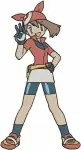 Pokemon Trainer May From Hoenn Region Various Standing And Action Poses - Filled Embroidery Design - 4953