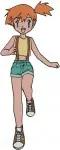 Pokemon Characters Trainer May Meowth And Trainer Misty Water Gym Leader - Filled Embroidery Design - 4957