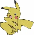 Pokemon Pikachu Raichu Alolan Raichu And Vulpix Fire Type Fox Collection - Filled Embroidery Design - 4962