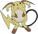 Pokemon Pikachu Raichu Alolan Raichu And Vulpix Fire Type Fox Collection - Filled Embroidery Design - 4963