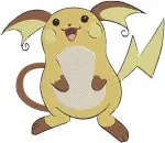 Pokemon Pikachu Raichu Alolan Raichu And Vulpix Fire Type Fox Collection - Filled Embroidery Design - 4964