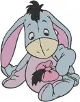 Winnie The Pooh Eeyore The Donkey With Winnie The Pooh Bear Hugging Poses - Filled Embroidery Design - 4966