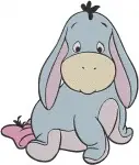 Winnie The Pooh Eeyore The Donkey With Winnie The Pooh Bear Hugging Poses - Filled Embroidery Design - 4967