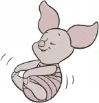 Winnie The Pooh Piglet With Flower And Winnie The Pooh Bear Playful Poses - Filled Embroidery Design - 4973