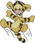 Winnie The Pooh - Tigger The Bouncy Tiger - Joyful Jumping And Playful Poses - Hundred Acre Wood Friend - Filled Embroidery Design - 4979