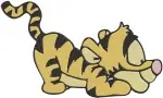 Winnie The Pooh - Tigger Hugging Pooh Bear And Sitting On Log Together - Best Friends Forever - Filled Embroidery Design - 4982