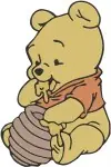 Winnie The Pooh Bear - Pooh With Honey Pot And Stuck In Sandy Rabbit Hole - Classic Pooh Bear Adventures - Filled Embroidery Design - 4987