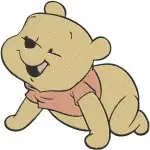 Winnie The Pooh Bear - Pooh Sitting Thoughtfully And With Rabbit Friend - Hundred Acre Wood Characters - Filled Embroidery Design - 4990