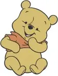 Winnie The Pooh Bear - Pooh Sitting Thoughtfully And With Rabbit Friend - Hundred Acre Wood Characters - Filled Embroidery Design - 4991