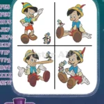 Pinocchio And Jiminy Cricket Long Nose Lying And Other Expressive Interactions - Filled Embroidery Design - Instant Download