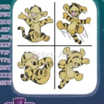 Winnie The Pooh - Tigger The Bouncy Tiger - Joyful Jumping And Playful Poses - Hundred Acre Wood Friend - Filled Embroidery Design - Instant Download