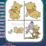 Winnie The Pooh And Friends - Pooh With Rabbit And Group With Piglet Eeyore Tigger - Hundred Acre Wood Crew - Filled Embroidery Design - Instant Download