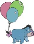 Winnie The Pooh - Eeyore The Sad Donkey With Colorful Balloons And Sleeping Peacefully - Gentle Giant - Filled Embroidery Design - 5022
