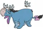 Winnie The Pooh - Eeyore With Detached Tail And Butterflies - Sleeping Soundly - Classic Donkey - Filled Embroidery Design - 5024