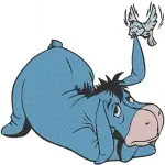 Winnie The Pooh - Eeyore With Detached Tail And Butterflies - Sleeping Soundly - Classic Donkey - Filled Embroidery Design - 5025