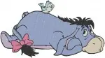 Winnie The Pooh - Eeyore With Detached Tail And Butterflies - Sleeping Soundly - Classic Donkey - Filled Embroidery Design - 5026