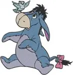 Winnie The Pooh - Eeyore Dancing Happily With Butterflies And Sitting Gently - Sweet Donkey Moments - Filled Embroidery Design - 5027
