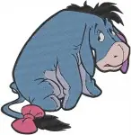 Winnie The Pooh - Eeyore The Classic Gloomy Donkey - Multiple Poses With Pink Bow On Tail - Hundred Acre Wood - Filled Embroidery Design - 5047