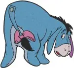 Winnie The Pooh - Eeyore The Classic Gloomy Donkey - Multiple Poses With Pink Bow On Tail - Hundred Acre Wood - Filled Embroidery Design - 5048