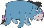 Winnie The Pooh - Eeyore The Classic Gloomy Donkey - Multiple Poses With Pink Bow On Tail - Hundred Acre Wood - Filled Embroidery Design - 5050