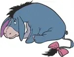Winnie The Pooh - Eeyore Walking And Lying Down - Assorted Poses With His Signature Pink Bow - Donkey Life - Filled Embroidery Design - 5054
