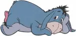 Winnie The Pooh - Eeyore Wearing Sombrero With Flower Pot And Lying Down - Cute And Sad Donkey Poses - Filled Embroidery Design - 5055