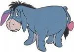 Winnie The Pooh - Eeyore Wearing Sombrero With Flower Pot And Lying Down - Cute And Sad Donkey Poses - Filled Embroidery Design - 5056
