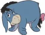 Winnie The Pooh - Eeyore Wearing Sombrero With Flower Pot And Lying Down - Cute And Sad Donkey Poses - Filled Embroidery Design - 5058