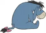 Winnie The Pooh - Eeyore The Melancholy Donkey - Various Sitting And Lying Down Sad Poses - Hundred Acre Wood - Filled Embroidery Design - 5064