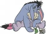 Winnie The Pooh - Eeyore The Gloomy Donkey - Sad Poses And With Butterfly - Hundred Acre Wood - Filled Embroidery Design - 5068