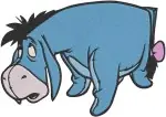Winnie The Pooh - Eeyore The Gloomy Donkey - Sad Poses And With Butterfly - Hundred Acre Wood - Filled Embroidery Design - 5070