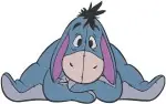 Winnie The Pooh - Eeyore With Pink Bow On Tail - Scarf And Hat Winter Wear - Classic Donkey Character - Filled Embroidery Design - 5071