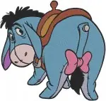 Winnie The Pooh - Eeyore With Birdhouse On Head And Under Rain Cloud - Melancholy Donkey Moments - Filled Embroidery Design - 5075