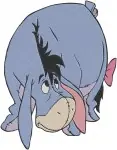Winnie The Pooh - Eeyore With Birdhouse On Head And Under Rain Cloud - Melancholy Donkey Moments - Filled Embroidery Design - 5076