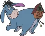 Winnie The Pooh - Eeyore With Birdhouse On Head And Under Rain Cloud - Melancholy Donkey Moments - Filled Embroidery Design - 5077