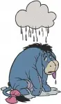 Winnie The Pooh - Eeyore With Birdhouse On Head And Under Rain Cloud - Melancholy Donkey Moments - Filled Embroidery Design - 5078