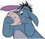 Winnie The Pooh - Eeyore Thinking Deeply - Expressive Donkey Face Close Ups - Hundred Acre Wood Friend - Filled Embroidery Design - 5079