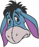 Winnie The Pooh - Eeyore Thinking Deeply - Expressive Donkey Face Close Ups - Hundred Acre Wood Friend - Filled Embroidery Design - 5081