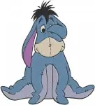 Winnie The Pooh - Eeyore Sitting With Present And Eating Thistles With Honey Pot - Donkey Life - Filled Embroidery Design - 5083