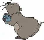 Disney Winnie Pooh Gopher With Miner Hat In Hole Whistling Expressive Collection - Filled Embroidery Design - 5109