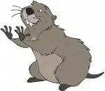 Disney Winnie Pooh Gopher With Miner Hat In Hole Whistling Expressive Collection - Filled Embroidery Design - 5110