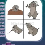 Disney Winnie Pooh Gopher In Hole With Dynamite Miner Hard Hat Coon Bundle - Filled Embroidery Design - Instant Download