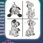 Disney 101 Dalmatians Puppy Faces Close Up Portraits Sitting Pups Cute Expressions - Filled Embroidery Design - Instant Download
