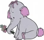 Disney Winnie Pooh Lumpy Heffalump With Pooh Bear Flying Kite Flowers - Filled Embroidery Design - 5117