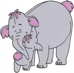 Disney Winnie Pooh Lumpy Heffalump With Mother Playing With Rope Cute Elephant Designs - Filled Embroidery Design - 5121