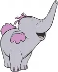 Disney Winnie Pooh Lumpy Heffalump With Mother Playing With Rope Cute Elephant Designs - Filled Embroidery Design - 5122