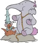 Disney Winnie Pooh Lumpy Heffalump Playing With Roo Kanga Rabbit Chess Game Set - Filled Embroidery Design - 5133