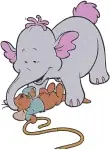 Disney Winnie Pooh Lumpy Heffalump Playing With Roo Kanga Rabbit Chess Game Set - Filled Embroidery Design - 5134